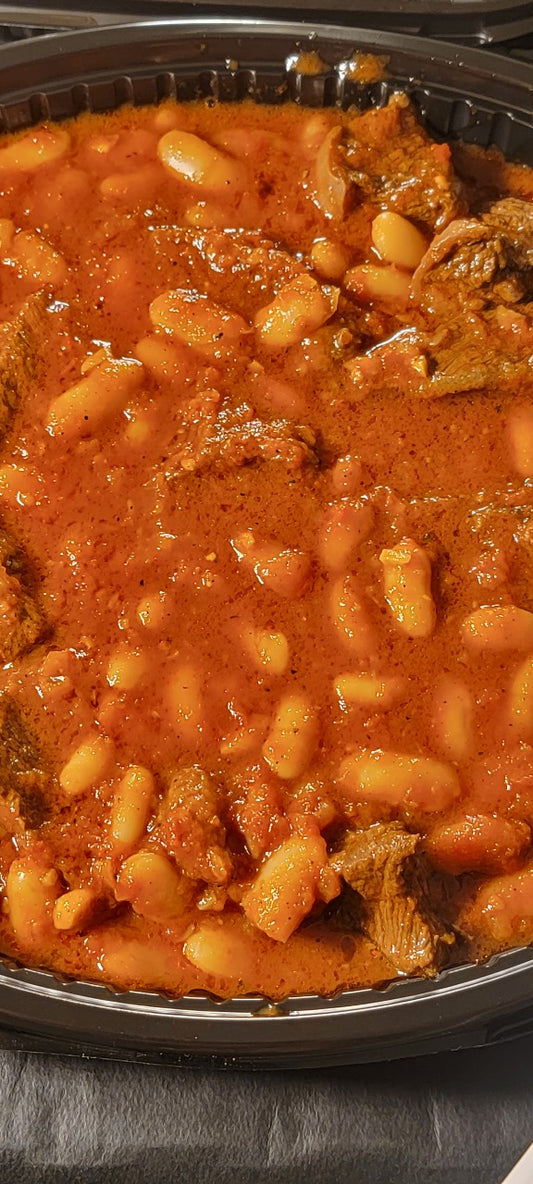 لوبيا بقطع اللحم مع ارز بالشعرية