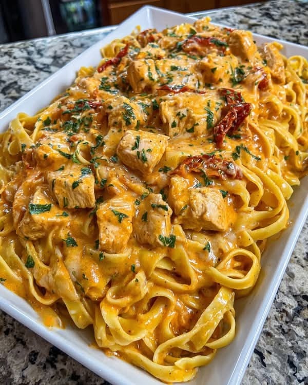 مكرونة بالفراخ بصوص المسطردة مع جلاش باللحم