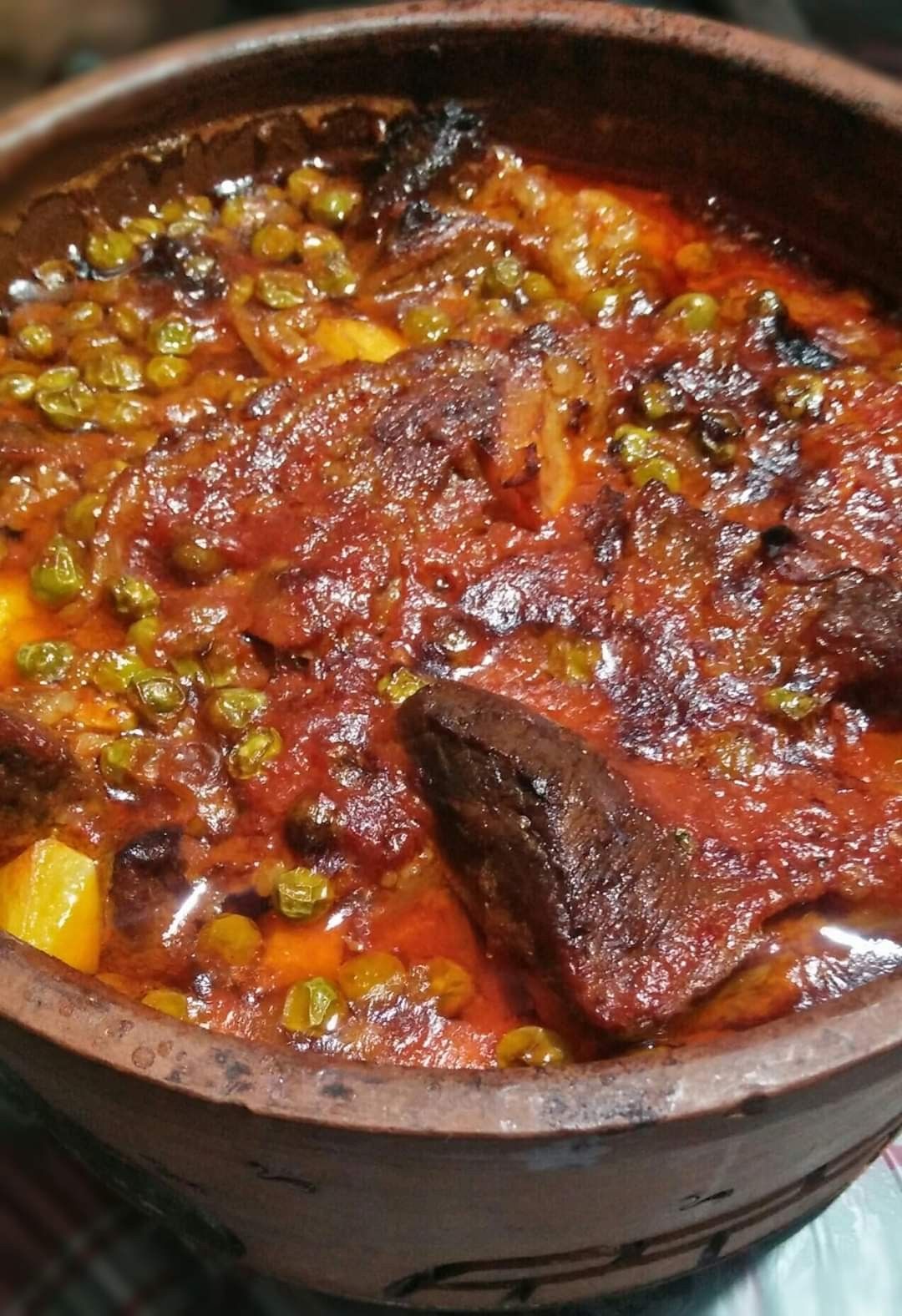 بسلة باللحم + ارز بالشعرية