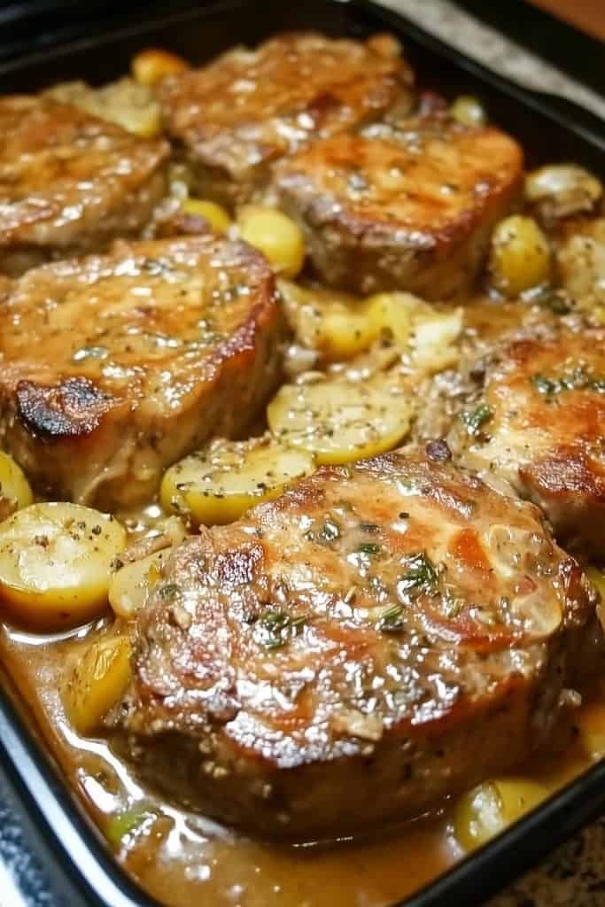 قطع ستيك بالبطاطس مع ارز بالشغرية وورق العنب
